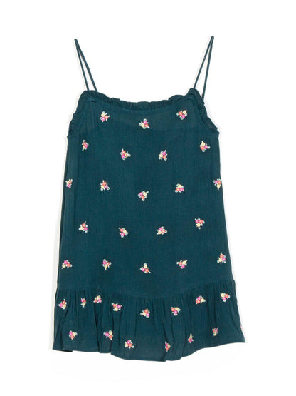 Embroidered Viscose dress with Criss-Cross Back
