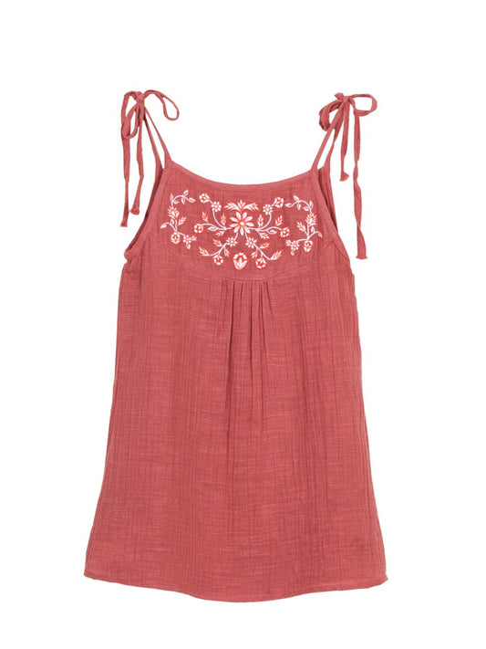 Embroidered Strappy Top