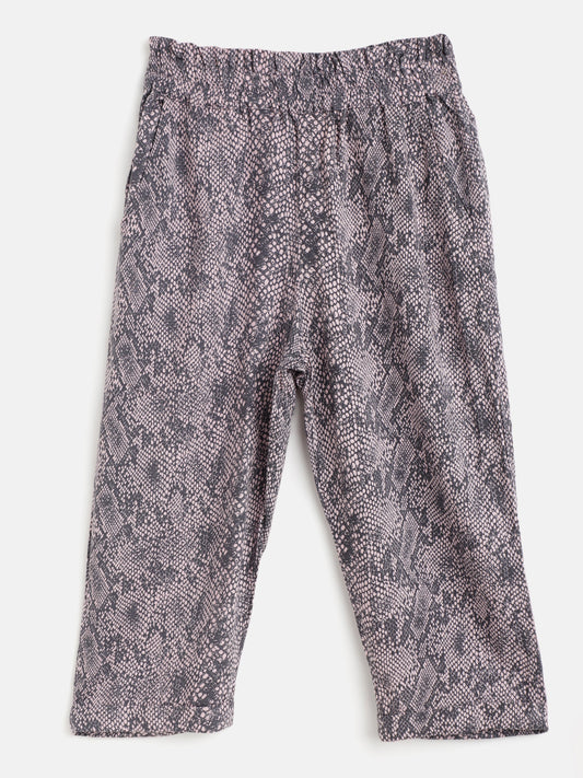 Printed Trouser with waist frill & side pockets