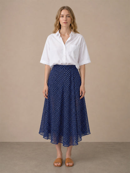 Blue Polka Dot Skirt