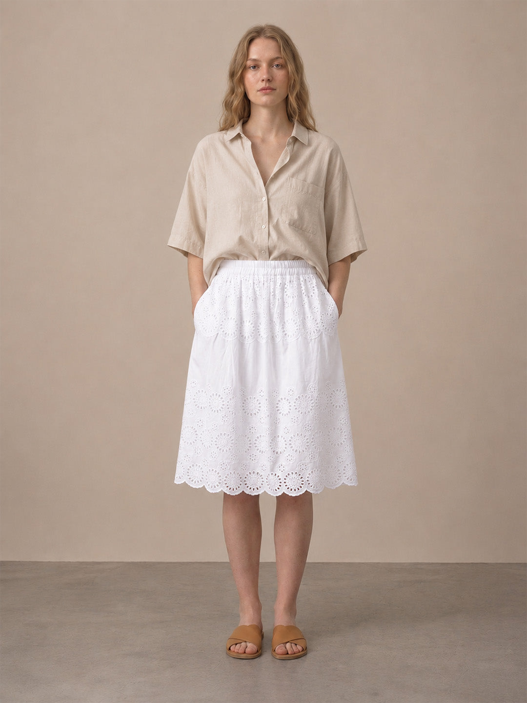 White Schiffli Skirt