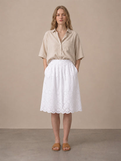 White Schiffli Skirt