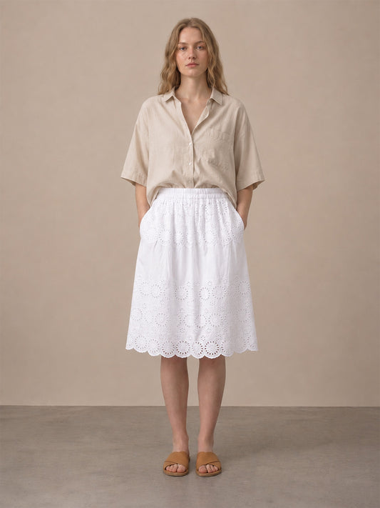 White Schiffli Skirt
