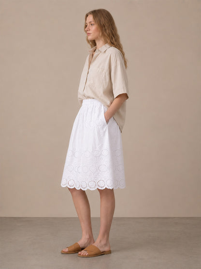 White Schiffli Skirt
