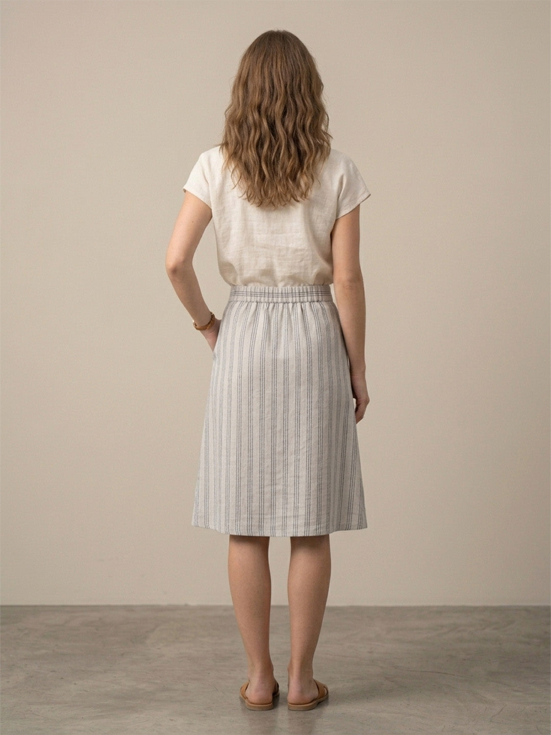 Stripped A-Line Skirt