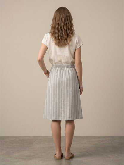 Stripped A-Line Skirt