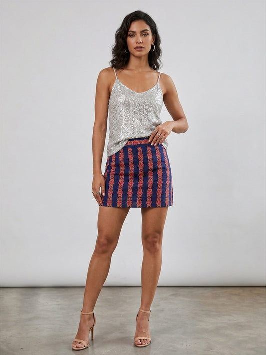 Embroidered Short Skirt
