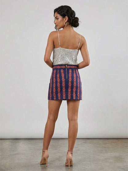 Embroidered Short Skirt