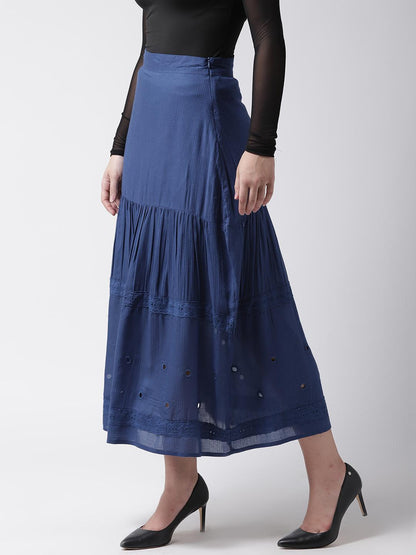 Embroidered Lace Insert Skirt