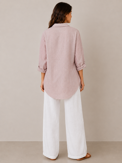 Embroidered stripe tunic