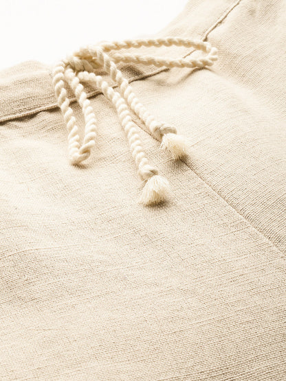 Cotton blend straight fit pants