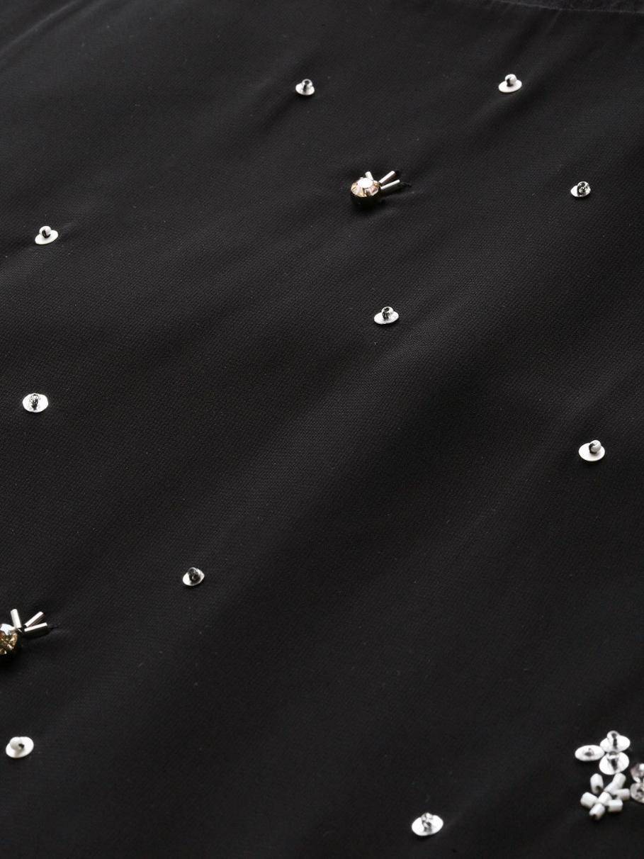 Black Scattered sequin embellished blouse