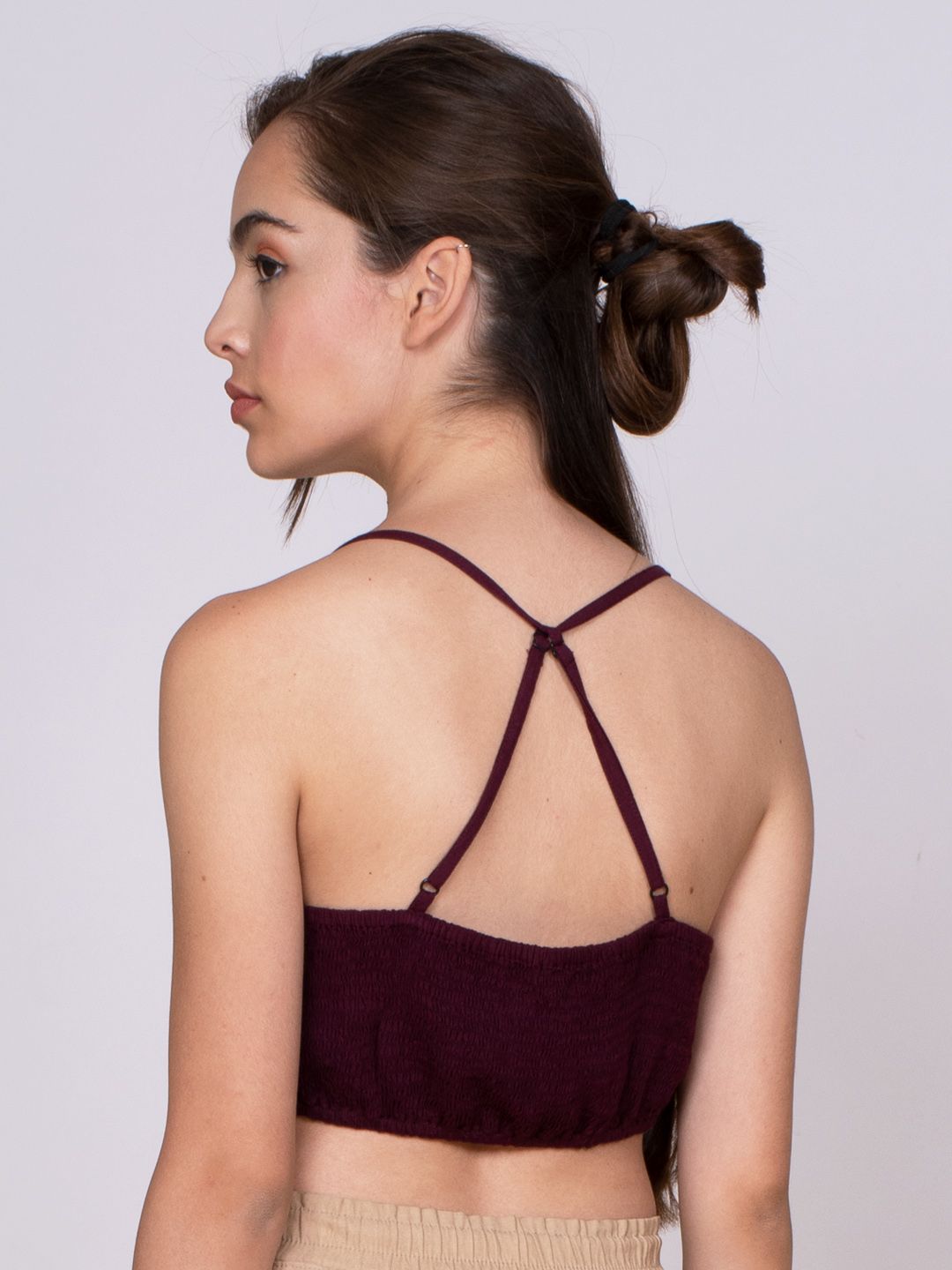 Wine Embroidered bralette top