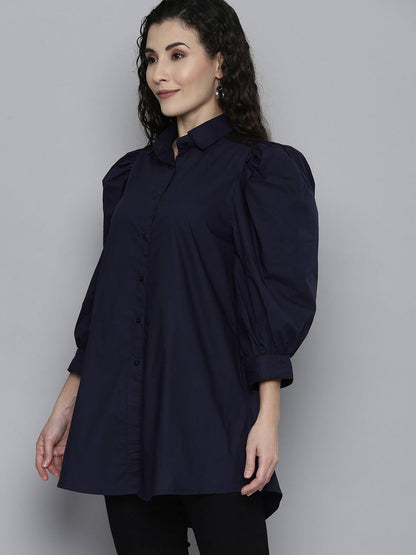 Poplin Tunic With Lace Insert