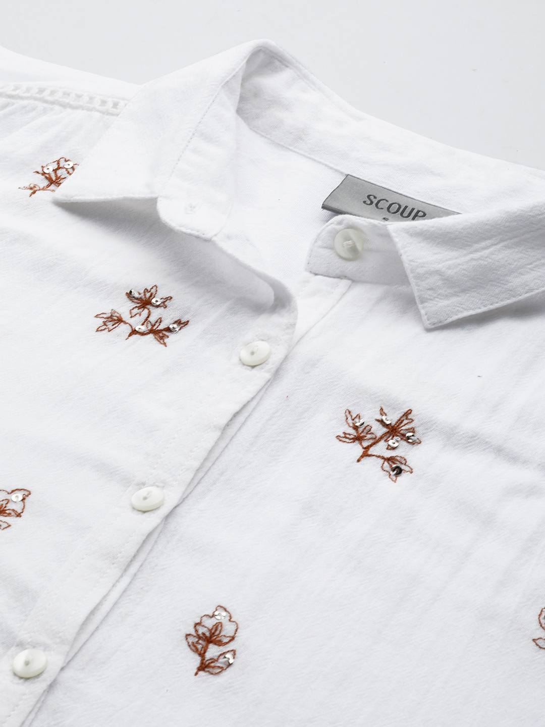 Embroidered off-white shirt