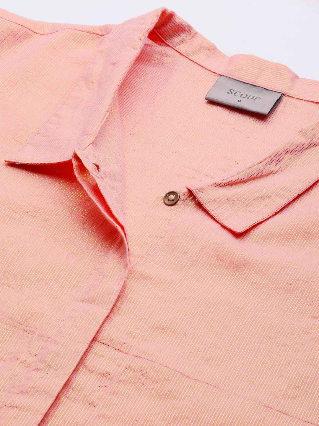 Pink cotton lurex shirt