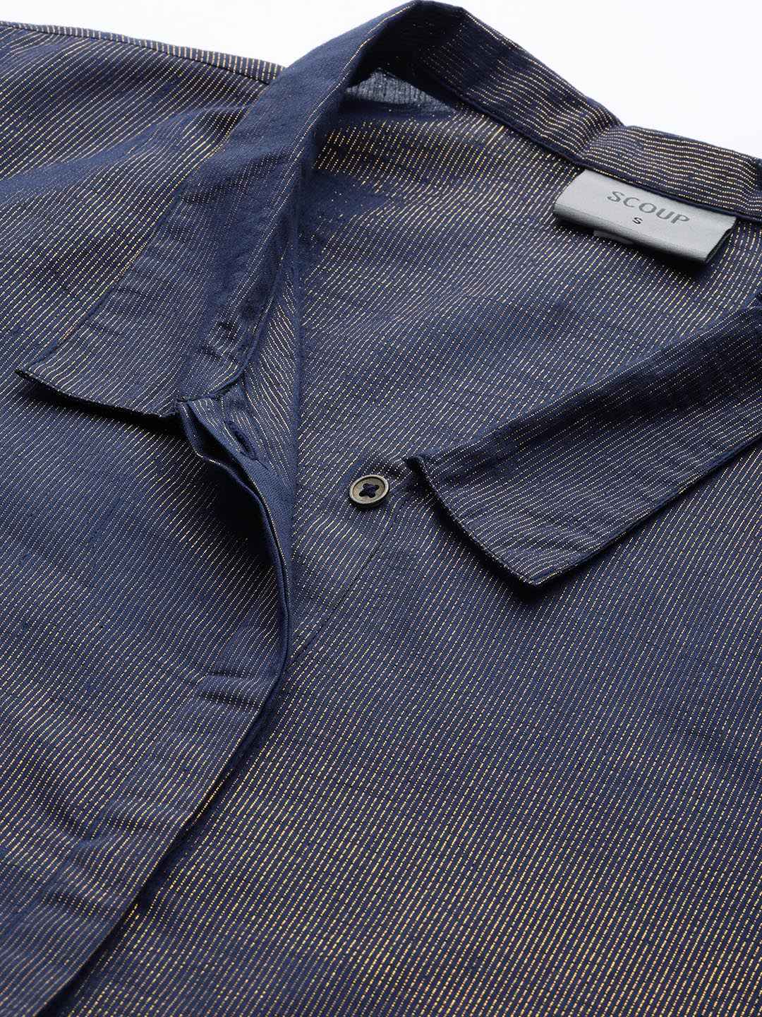Blue cotton lurex shirt
