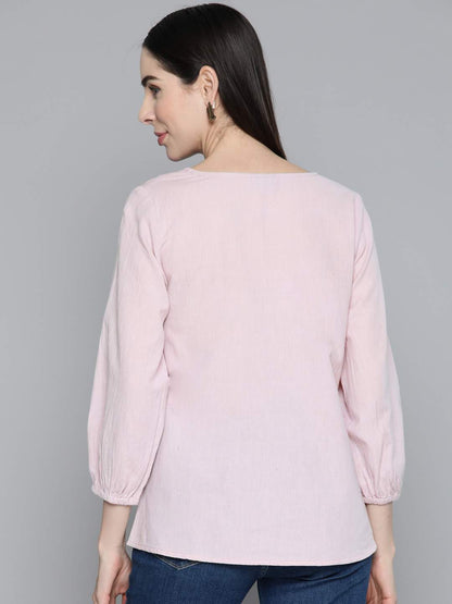 Embroidered mauve top