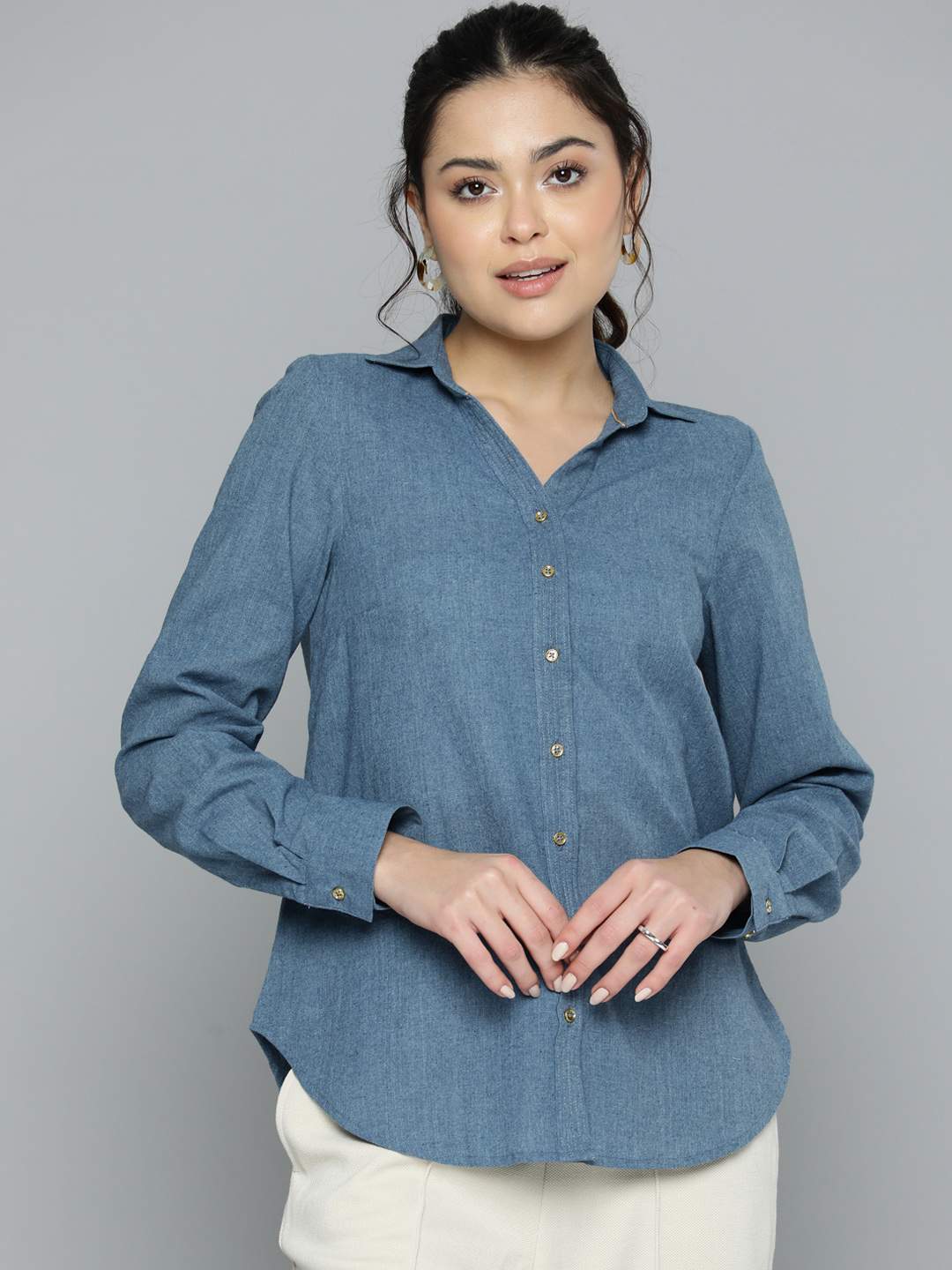 Blue cotton shirt