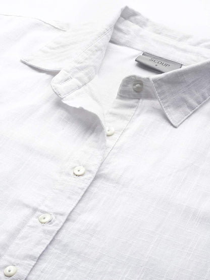 Cotton slub off white shirt