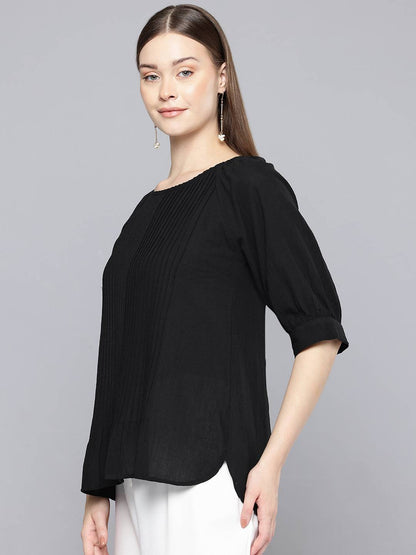 Scoup Puff Sleeve Cotton Top