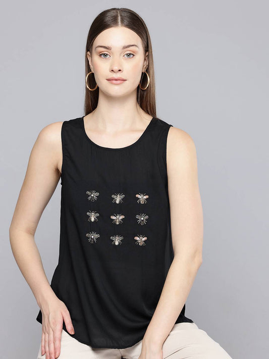 Honey Bee Embroidered Tank Top