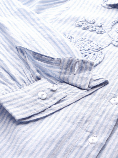 Dori embroidered striped shirt