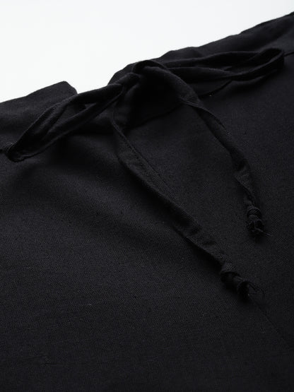 Black embroidered cord-set