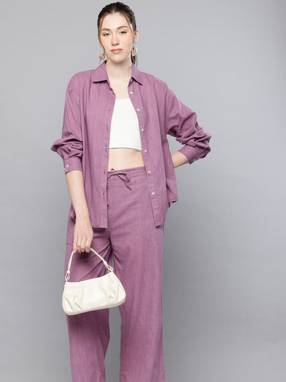 Cotton cord-set of shirt & pants