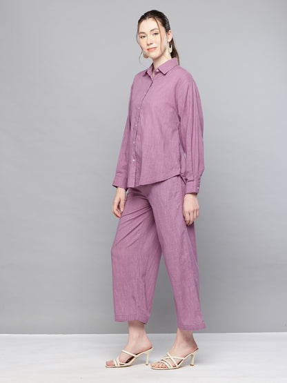 Cotton cord-set of shirt & pants