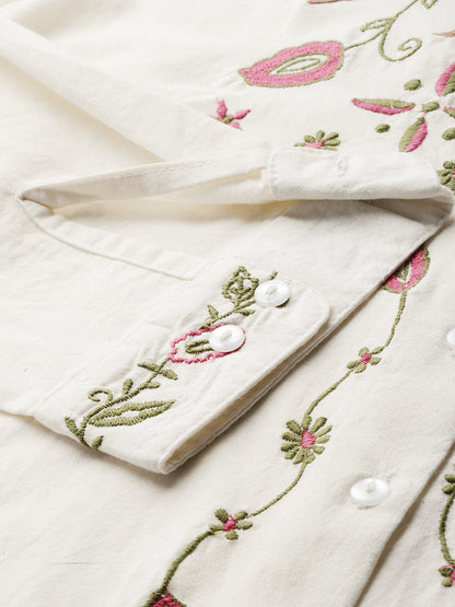 Cotton embroidered shirt