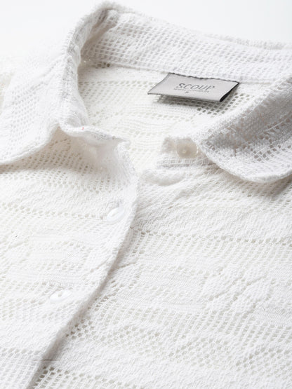 Lace Fabric short sleeve shirt