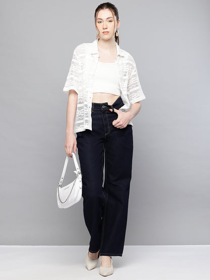 Lace Fabric short sleeve shirt