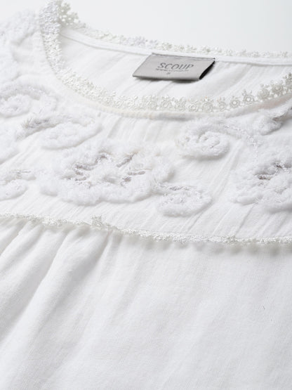 Hand embroidered cotton top