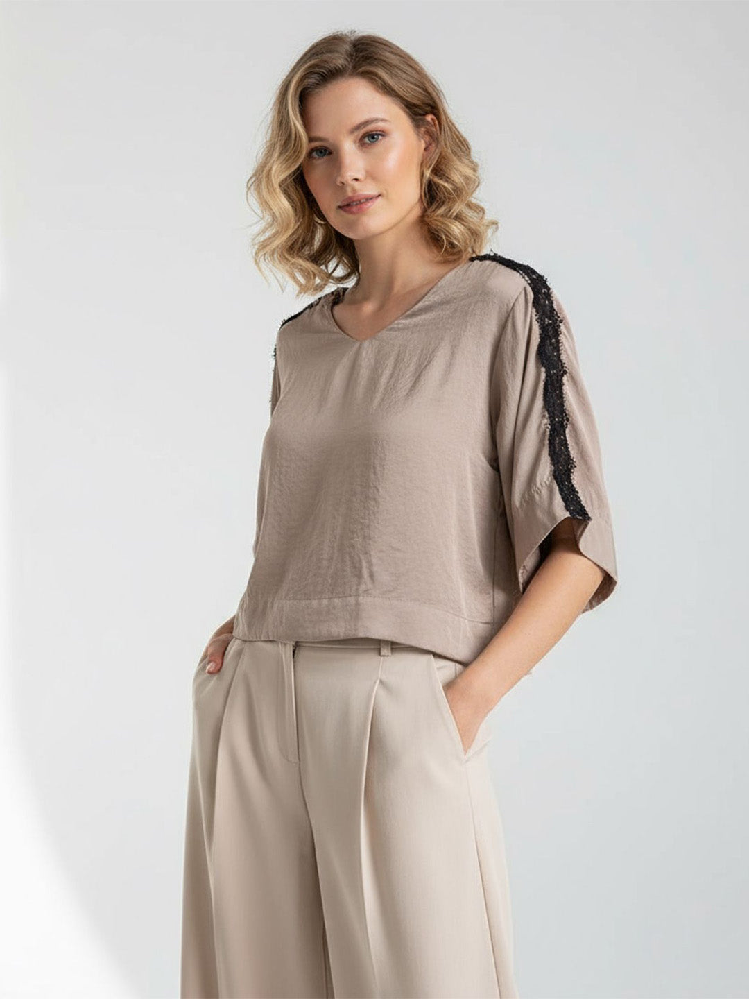 Satin Lace Top