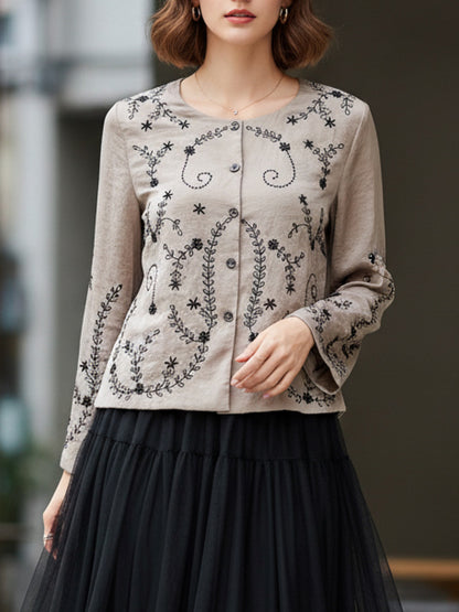 Embroidered Satin Coverup