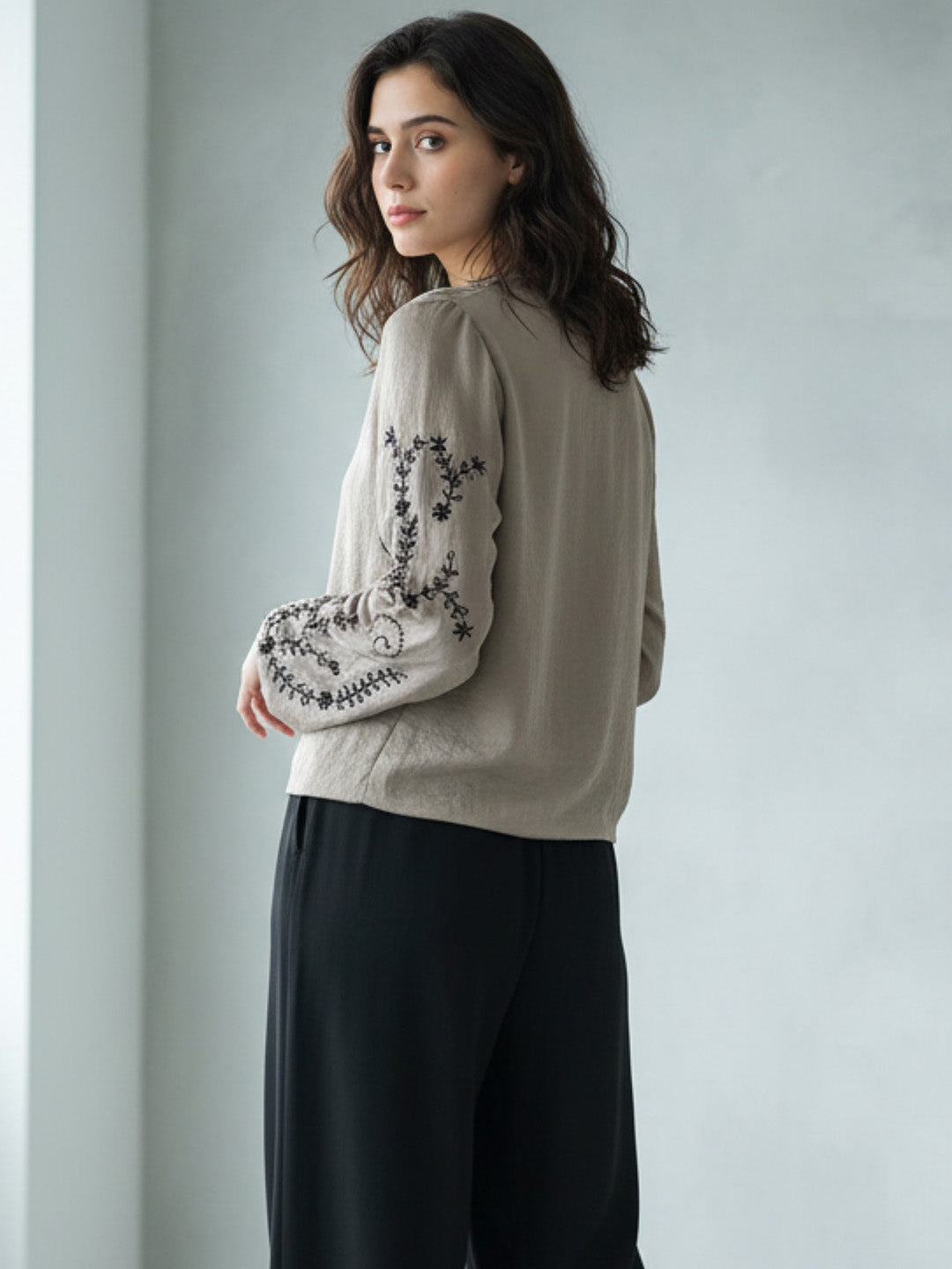 Embroidered Satin Coverup