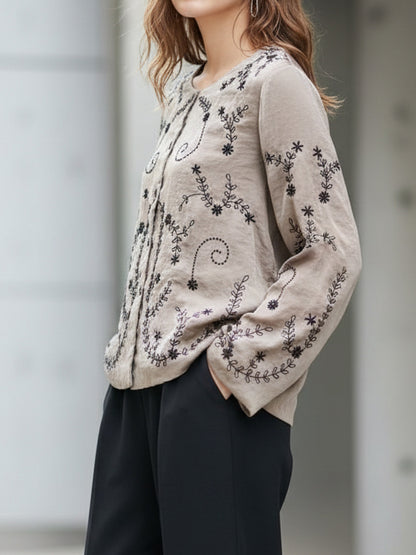 Embroidered Satin Coverup