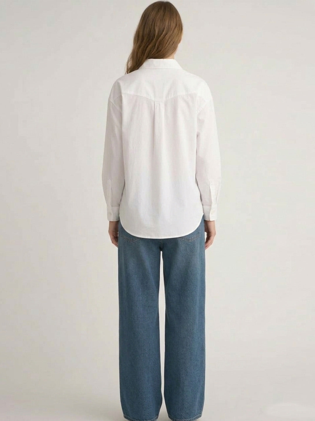 Scoup Women's cotton-poplin-white-shirt
