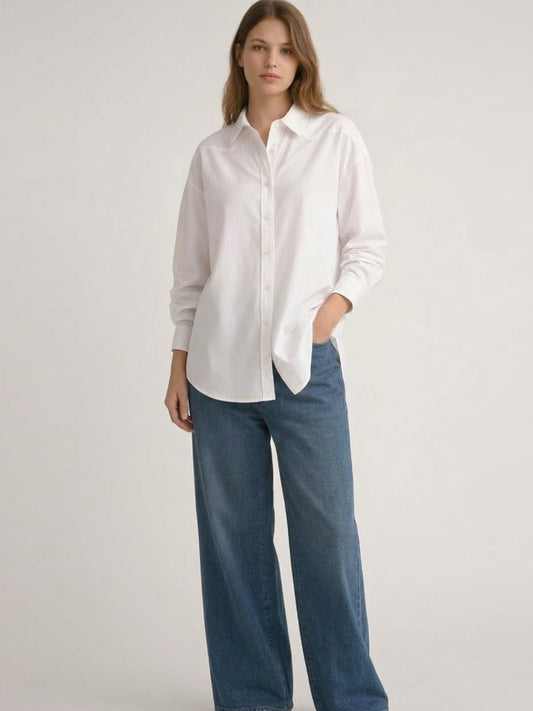Cotton Poplin White Shirt