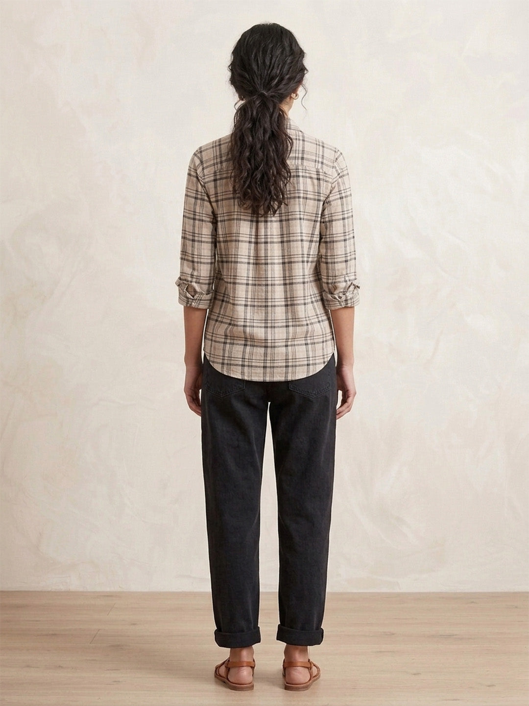 Scoup Women's embroidered-check-shirt