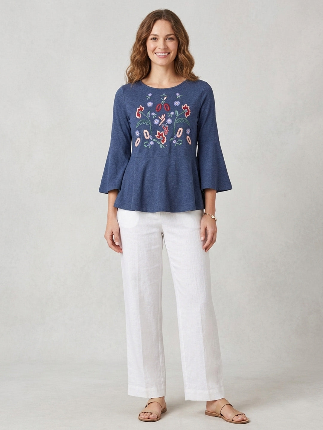Scoup Women's jersey-embroidered-top
