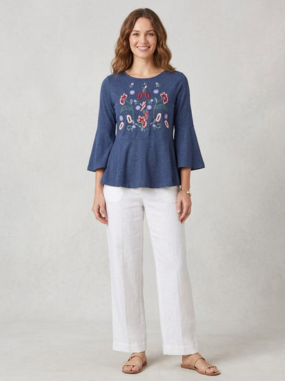 Scoup Women's jersey-embroidered-top