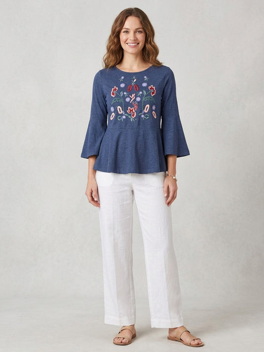 Jersey Embroidered Top