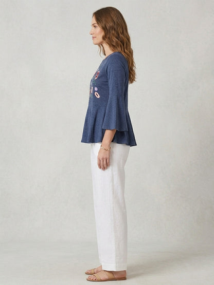 Scoup Women's jersey-embroidered-top