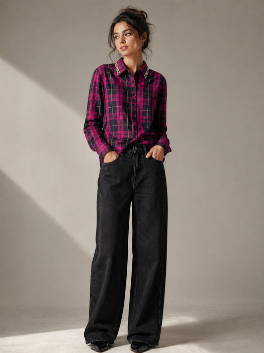 scoup-embellished-collar-cotton-check-shirt
