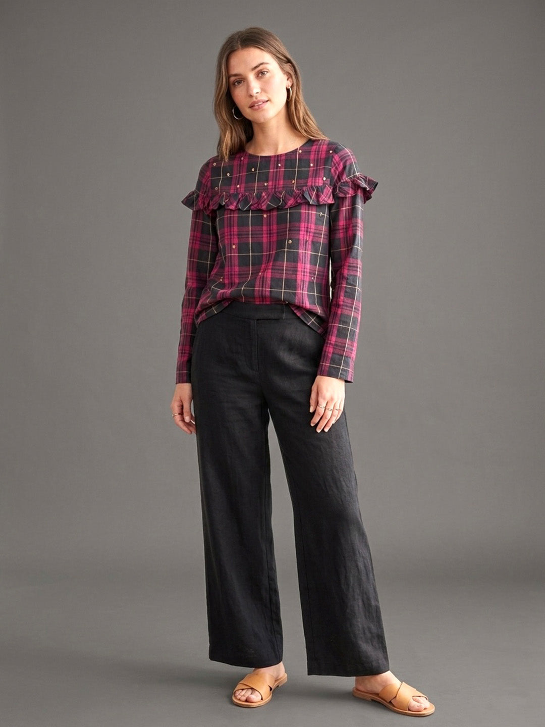 scoup-cotton-check-beaded-top