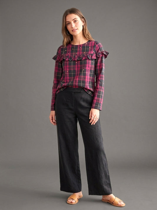scoup-cotton-check-beaded-top