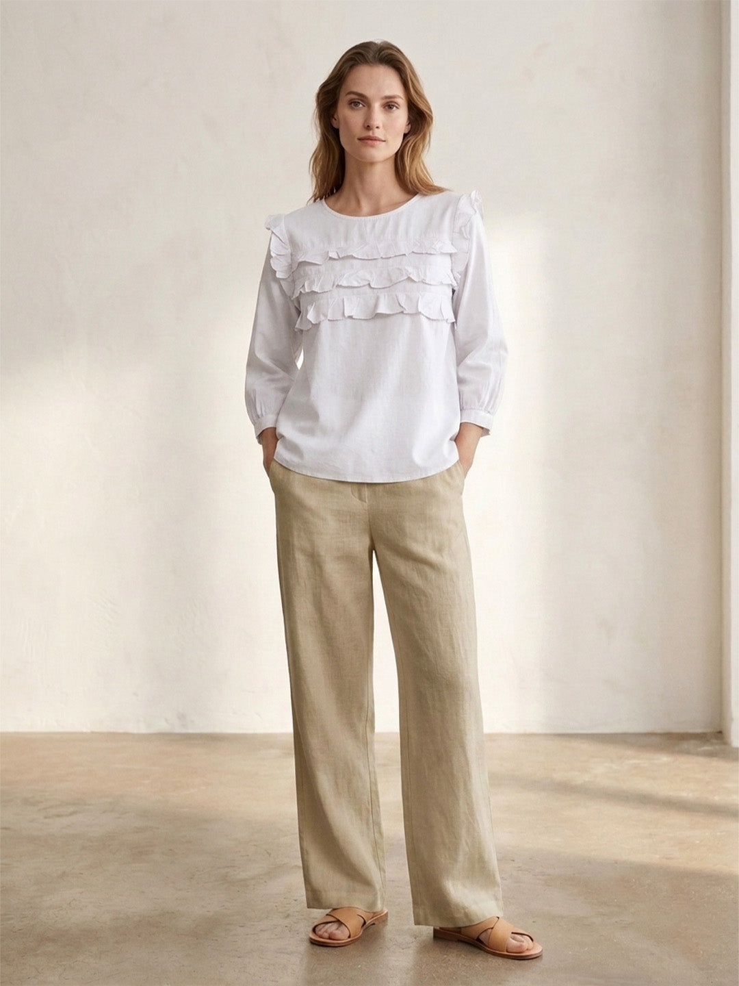 Cotton Frill White Top