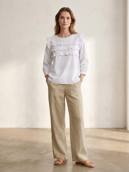 Cotton Frill White Top